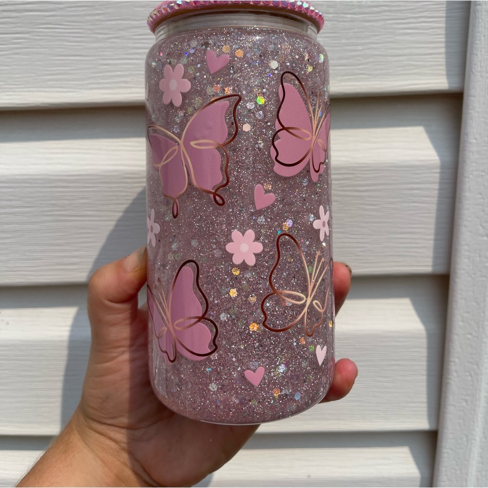 Handmade snow globe cup 16oz - Picture 3 of 4
